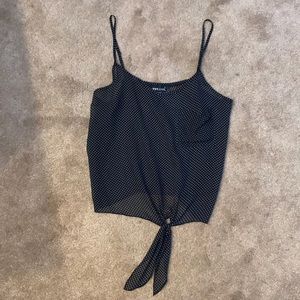 Polka dot black and white tank